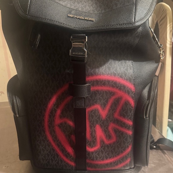 Michael Kors Other - Michael Kors Men's Backpack in Black with Red Logo